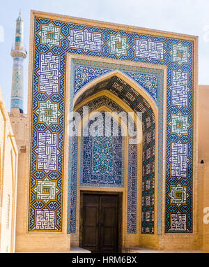 Hintereingang von Jame Moschee in Yazd - Iran Stockfoto