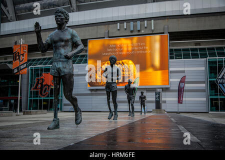 Terry Fox Denkmal am BC Place, Vancouver, Britisch-Kolumbien, Kanada Stockfoto