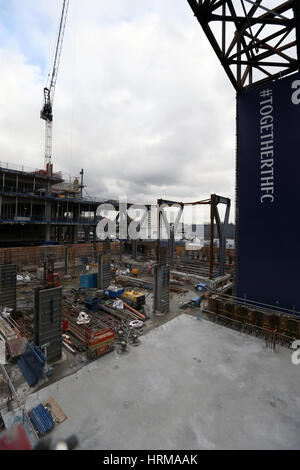 Einen Überblick über die Bauarbeiten an der White Hart Lane Stockfoto