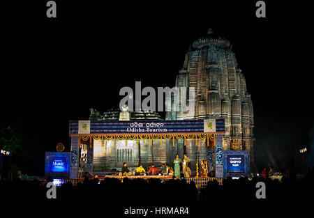 Klassische indische Musikfestival in der Rajarani-Tempel (Indien) Stockfoto