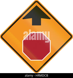 Temporäre Steuerung Straßenversion - Stop voraus. Stockfoto
