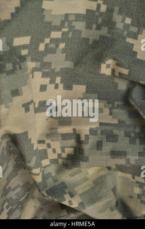 Universelle Camouflage-Muster, Armee zu bekämpfen, einheitlichen digitalen Camo, USA militärische ACU Makro Nahaufnahme, detaillierte große Rip-Stop Gewebe Textilhintergrund, Cru Stockfoto