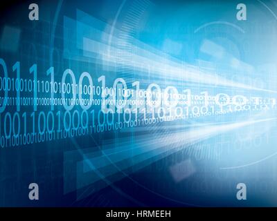 Technik Hintergrund futuristisch abstraktes blau und digitale helle Lichter Binärcode, Gestaltung von Vektor-Illustration. Stock Vektor