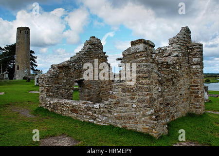 Historische Erbe von Clonmacnoise, Irland Stockfoto