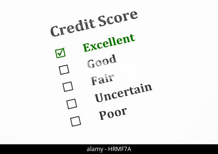 Kredit-Score-Form. Business-Konzept. Stockfoto