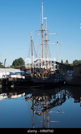 Szenen aus den wichtigsten Becken Gloucester Docks, Großbritanniens am Binnenhafen, in Südengland auf den Gloucester & Schärfe-Kanal. Stockfoto