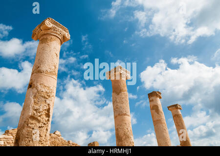 Antiken Säulen in archäologischen Stätte in Kato Paphos. Paphos, Zypern Stockfoto