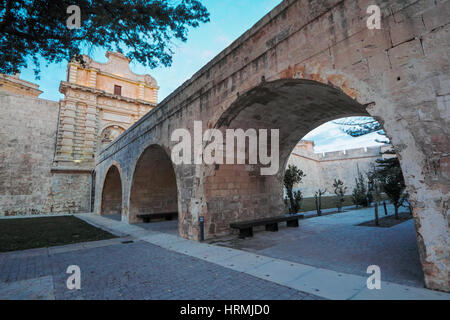 Mdina Stadttore. Alte Festung Malta Stockfoto