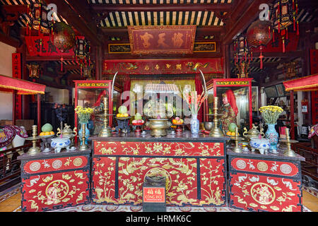 Innenraum der Quan Cong Tempel. Hoi An Ancient Town, Quang Nam Provinz, Vietnam. Stockfoto