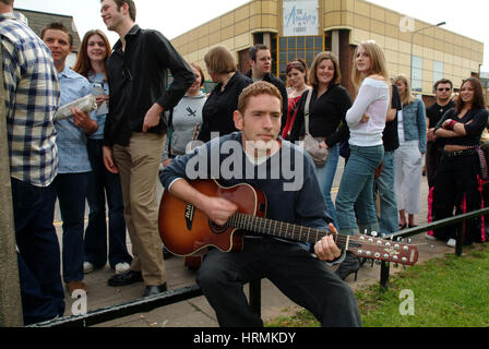 Fame Academy Hörproben im Marriott Hotel, Cardiff, Wales, Großbritannien Stockfoto