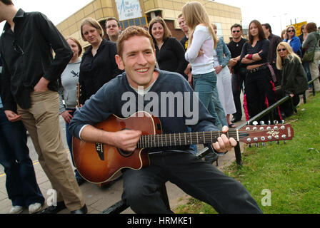 Fame Academy Hörproben im Marriott Hotel, Cardiff, Wales, Großbritannien Stockfoto