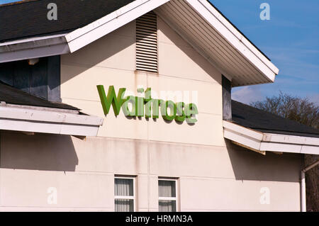 Waitrose Supermarkt Zeichen England UK Stockfoto