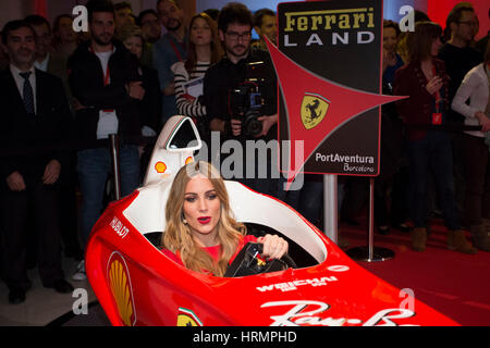 Sängerin Edurne während der Präsentation des Ferrari-Land in Madrid, am Donnerstag 02, März 2017. Stockfoto