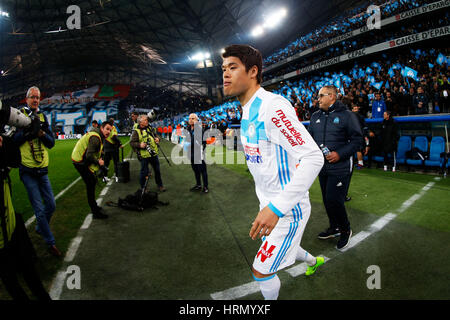 Hiroki Sakai (Marseille), 26. Februar 2017 - Fußball / Fußball: Französisch "Ligue 1" match zwischen Olympique de Marseille 1-5 Paris Saint-Germain im Stade Vélodrome in Marseille, Frankreich. (Foto von D.Nakashima/AFLO) Stockfoto