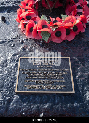 Sherman Tank Denkmal Slapton Sands Devon Stockfoto