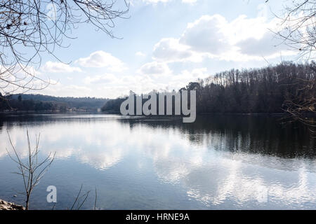 Promenade von Sesto Calende - Ticino-See Stockfoto