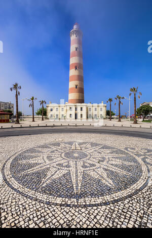 Leuchtturm von Praia da Barra in Gafanha da Nazare, Portugal Stockfoto