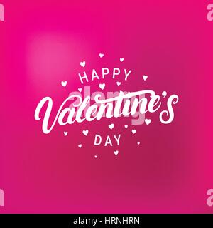 Happy Valentinstag handgeschriebenen Schriftzug mit Herz für Grußkarten und Poster. Stock Vektor