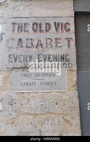 Melden Sie auf Strait Street, Valletta, Malta Stockfoto