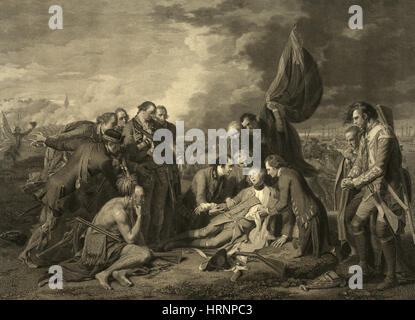 Franzosen- und Indianerkrieg Krieg, Tod des General Wolfe, 1759 Stockfoto