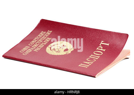 USSR Pass isoliert auf weißem Hintergrund Stockfoto