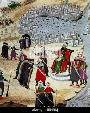 Fall von Konstantinopolise, osmanische Sultan Mehmed II., 1453 Stockfoto