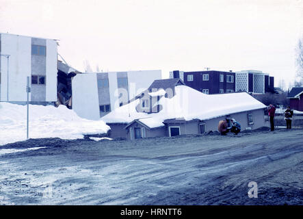 Great Alaskan Erdbebenschäden, 1964 Stockfoto