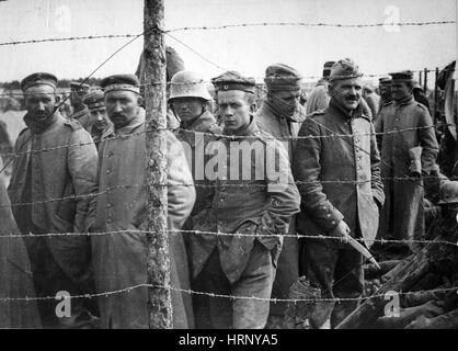 WWI, deutsche Kriegsgefangene, französischen Gefangenenlager, 1917-18 Stockfoto