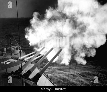 Korea-Krieg, USS Missouri Salvo, 1950 Stockfoto