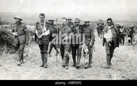 WWI, deutsche Kriegsgefangene, Schlacht an der Somme, 1916 Stockfoto