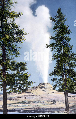 Castle-Geysir, Yellowstone NP, 1920 Stockfoto