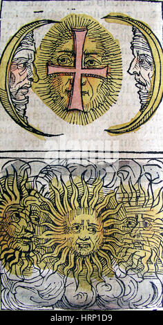 Sun Hunde, Schedelsche Weltchronik 1493 Stockfoto