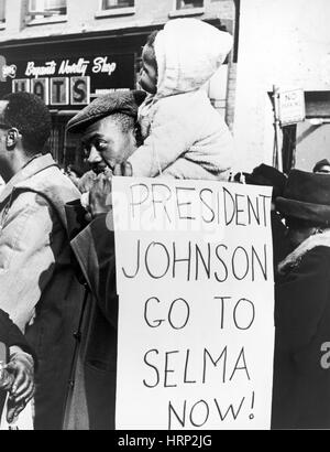 New York City, "Präsident Johnson, gehen Sie zu Selma!", 1965 Stockfoto