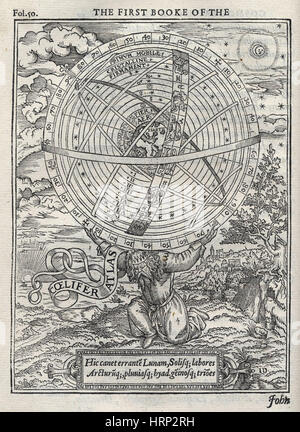 Ptolemäische System, geozentrische Modell 1531 Stockfoto