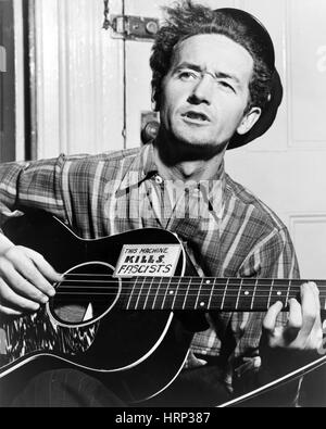 Woody Guthrie, amerikanische Folk-Sängerin Stockfoto