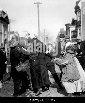 NYC, Thanksgiving Lumpengesindel, 1910er Jahre Stockfoto