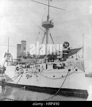 USS Maine, USN gepanzerte Kreuzer, 1896 Stockfoto