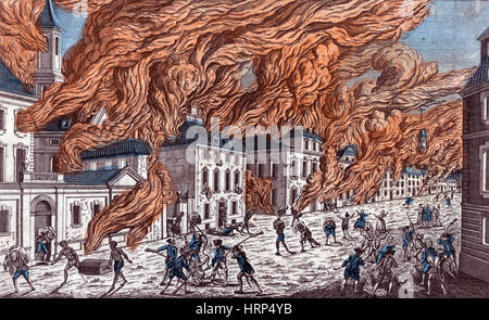 Großes Feuer von New York, 1776 Stockfoto