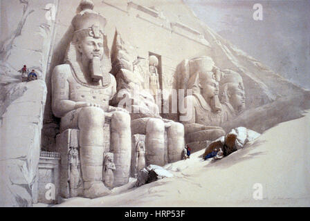 Abu Simbel Tempel, 1830er Jahre Stockfoto