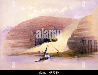 Abu Simbel Tempel, 1830er Jahre Stockfoto