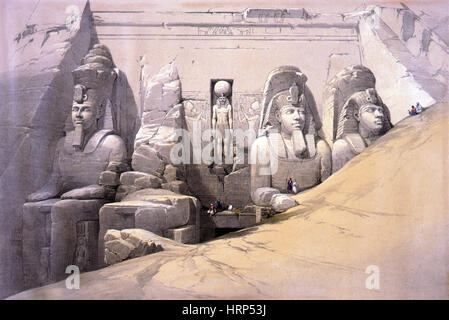 Abu Simbel Tempel, 1830er Jahre Stockfoto