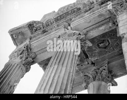 Tempel des Bacchus, Baalbek, Anfang 20. Jh. Stockfoto