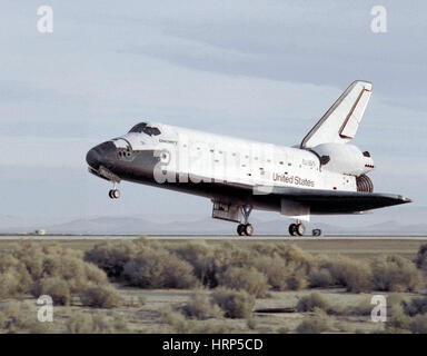 STS-29, Space Shuttle Discovery Landung, 1989 Stockfoto
