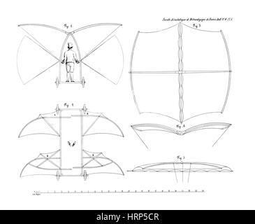 Cayley Flugmaschine, 1853 Stockfoto