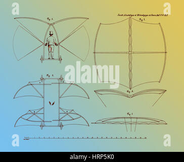 Cayley Flugmaschine, 1853 Stockfoto