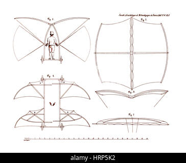 Cayley Flugmaschine, 1853 Stockfoto