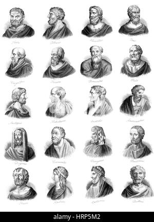 Klassische Philosophen der Antike Stockfoto