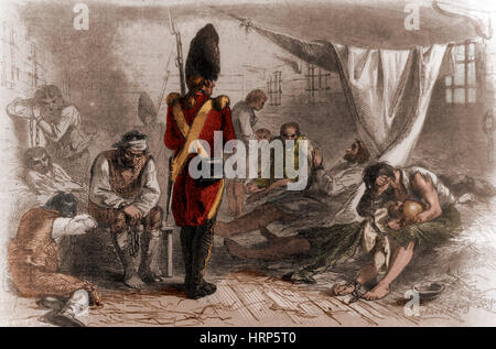 Amerikanische Revolution, britischen Gefängnis Schiff Jersey Stockfoto