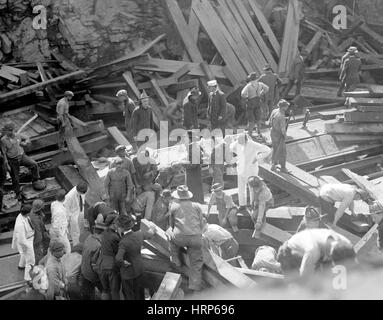 New Yorker U-Bahn Bau Einsturz, 1915 Stockfoto