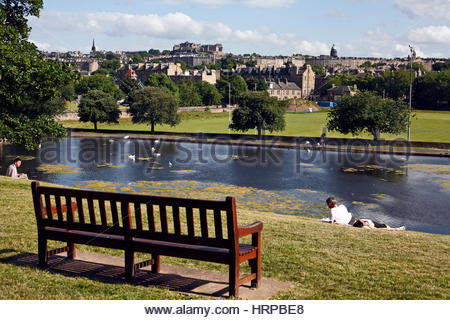 Edinburgh-Skyline von Inverleith Park gesehen Stockfoto